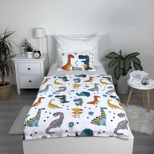 Pamut gyerek ágyneműhuzat babaágyhoz 100x135 cm Dino World – Jerry Fabrics-image-2