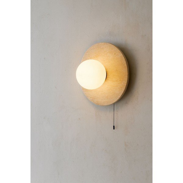 Bézs kő fali lámpa ø 12 cm Hilde – Opviq lights-image-1