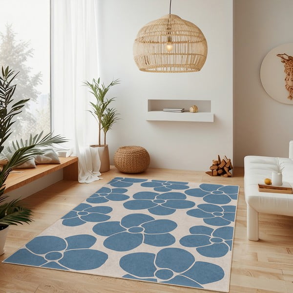Kék mosható futószőnyeg 80x200 cm Blue Meadow – Mila Home-image-2