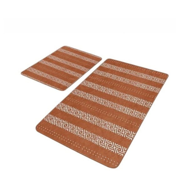 Barna bársony fürdőszobai kilépő szett 2 db-os 60x100 cm – Mila Home