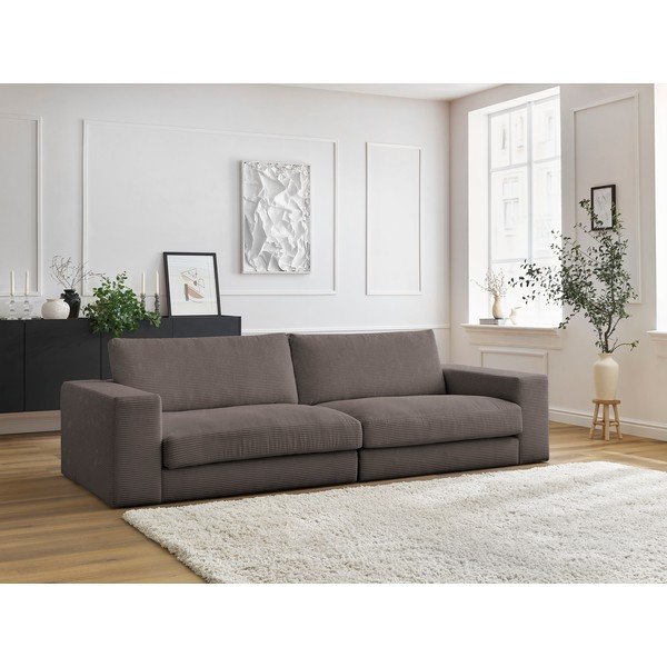Szürkésbarna kordbársony kanapé 274 cm Leonard – Bobochic Paris-image-1