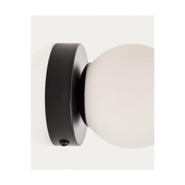 Fehér-fekete fém fali lámpa ø 8 cm Brisia – Kave Home-image-2