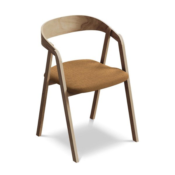 Terrakotta színű tömörfa étkezőfotel Erika – Makamii