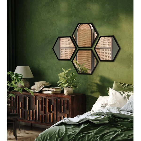 Fali tükör szett 4 db-os 35x40 cm Heksagon-image-1