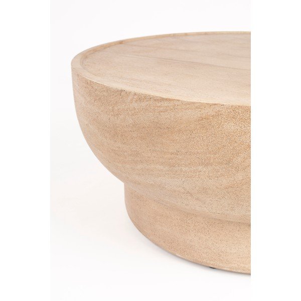 Natúr színű kerek dohányzóasztal kő dekorral ø 80 cm Noble – Zuiver-image-3