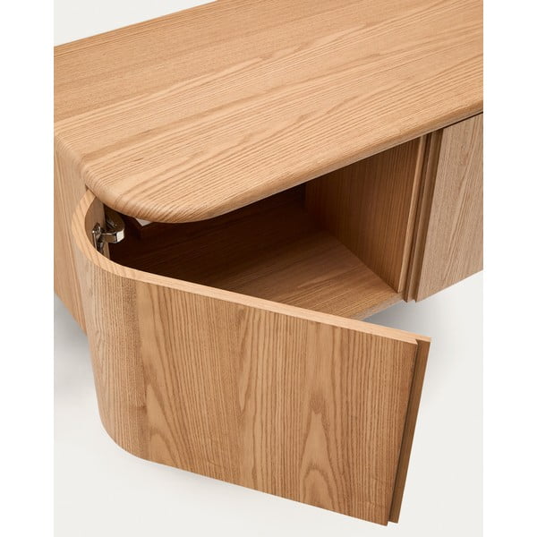 Natúr színű fali mosdó alatti szekrény kőrisfa dekorral 90x35 cm Salaya – Kave Home-image-4