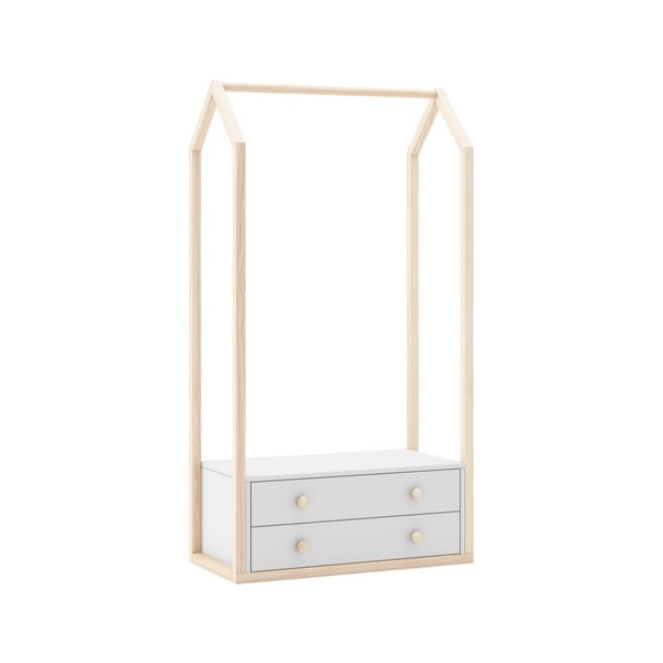 Fehér gyerek nyitott ruhásszekrény 80x170 cm Esteban – Marckeric-image-2