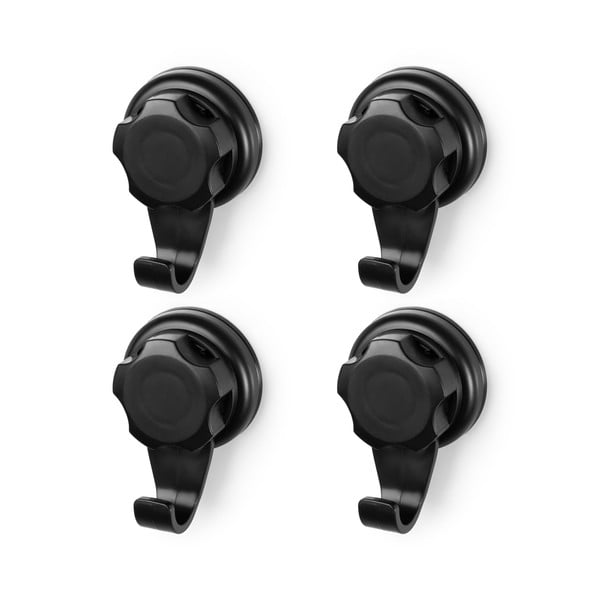 Bestlock Black Small Hooks 4 db fekete öntapadós fali akasztó, ⌀ 7,1 cm - Compactor
