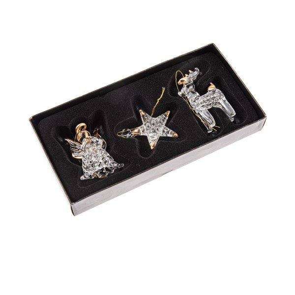 Üveg karácsonyfadísz készlet 3 db-os 9 cm – Dakls