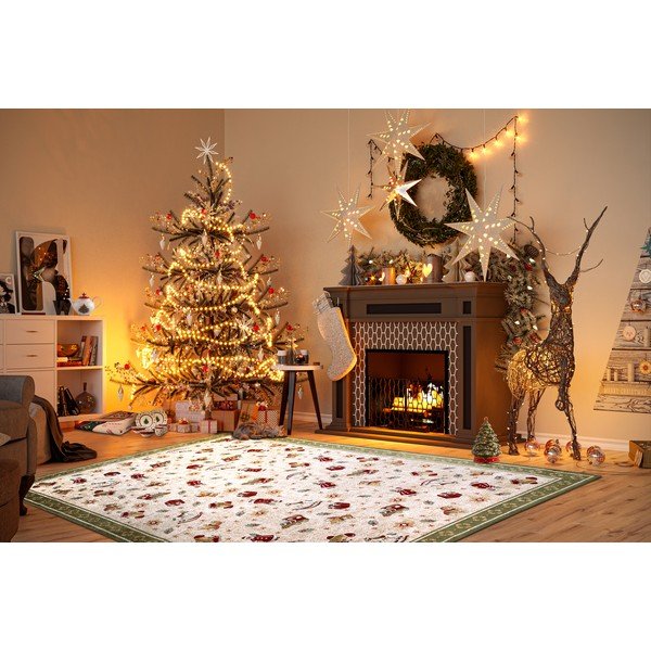 Zöld pamutkeverék szőnyeg karácsonyi mintával 160x230 cm Toy's Delight Green Christmas – Villeroy&Boch-image-1