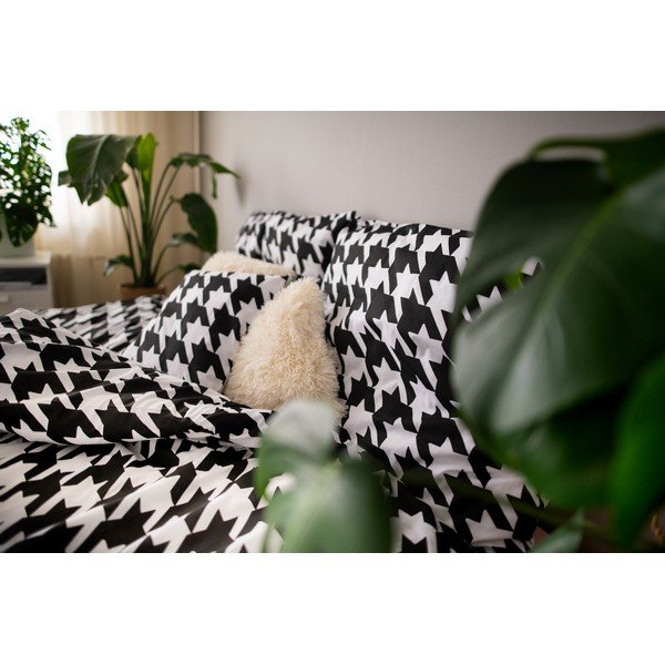 Dita fekete-fehér pamut ágyneműhuzat, 140 x 200 cm - Cotton House-image-2