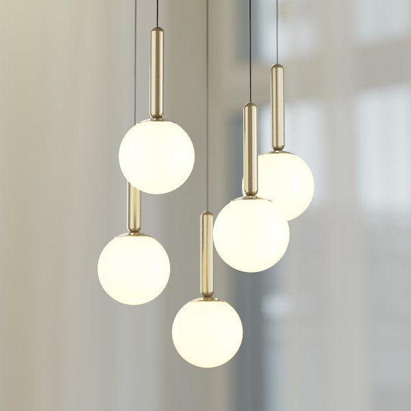 Aranyszínű függőlámpa üveg búrával ø 34 cm One – Squid Lighting-image-3