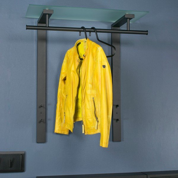 Fekete fém fali fogas polccal 80 cm Dutch – Spinder Design-image-3