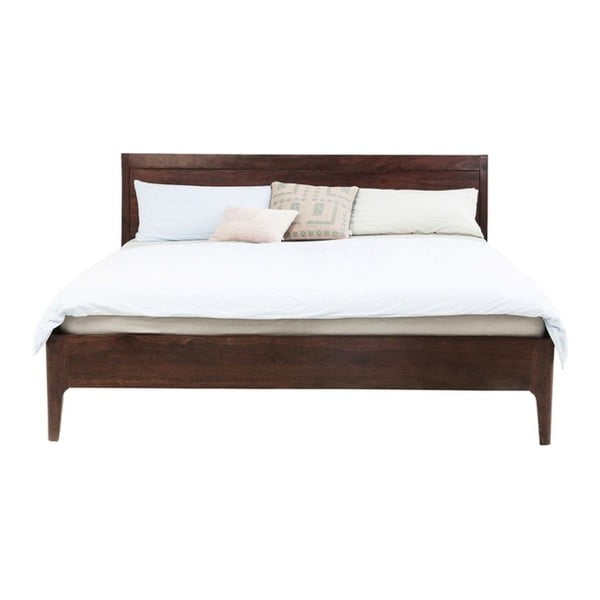 Tömörfa ágy diófa dekorral, 160 x 200 cm - Kare Design