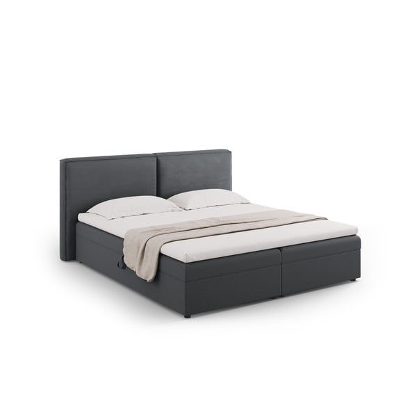 Sötétszürke ágyneműtartós boxspring ágy 160x200 cm Arendal – Cosmopolitan Design-image-1