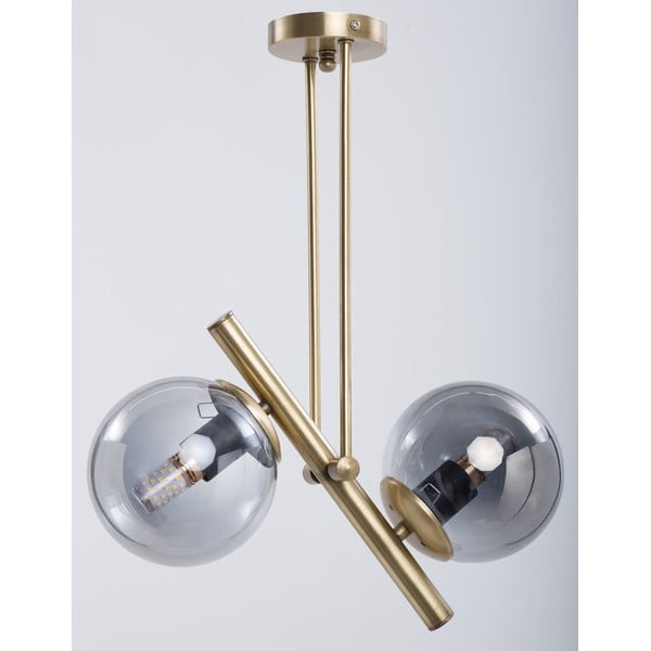 Szürke-aranyszínű mennyezeti lámpa üveg búrával ø 15 cm Libra – Squid Lighting-image-2