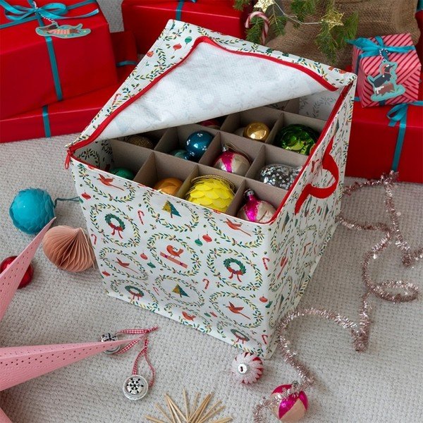 Újrahasznosított műanyag ruhatároló doboz 32x32x35 cm Classic Christmas – Rex London-image-1