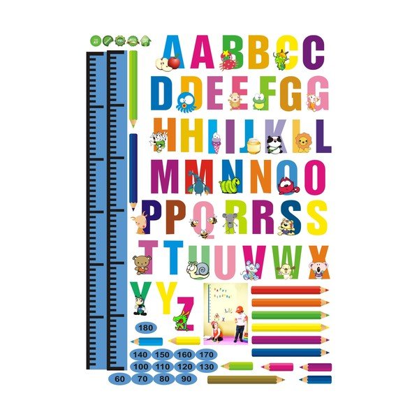 Magasságmérős gyerek matrica ajtóra-falra 70x50 cm Alphabet – Ambiance-image-2