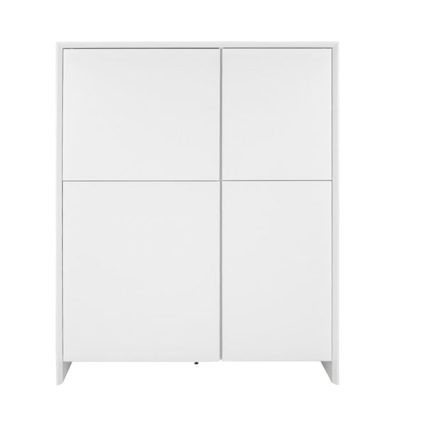 Profil fehér négyajtós szekrény, magasság 150 cm - Tenzo