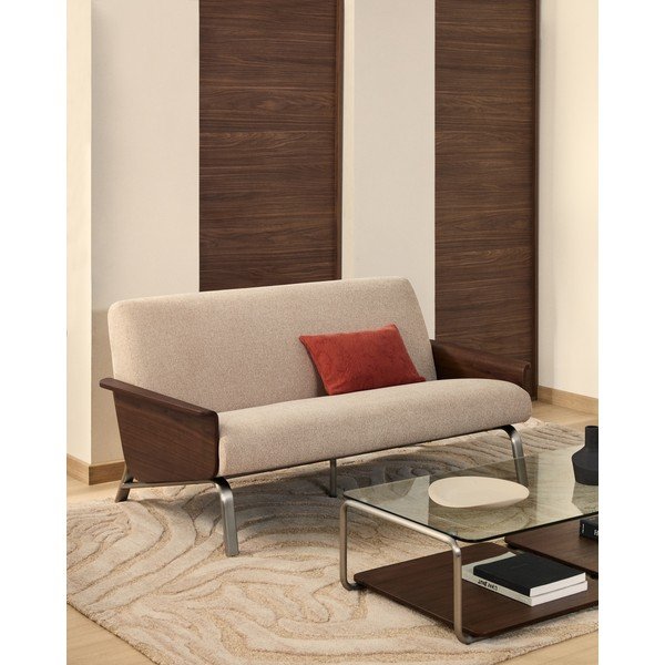 Világosbarna zsenília kanapé 165 cm Amsen – Kave Home-image-1