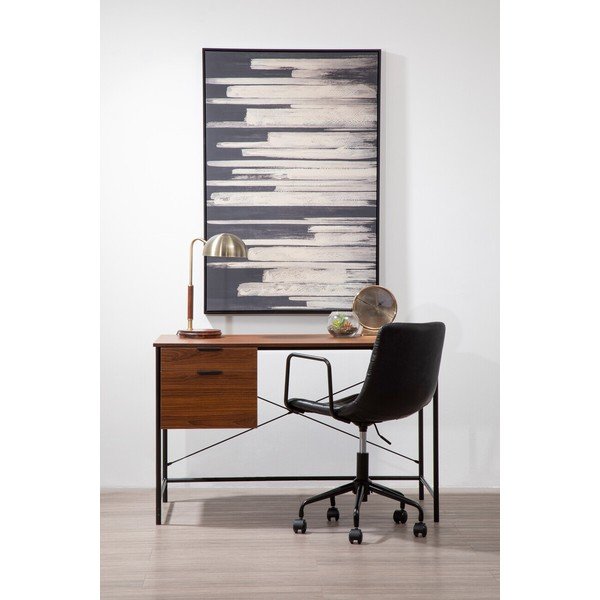 Fekete bőrutánzat irodai szék Forbes – Premier Housewares-image-1