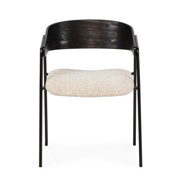 Fekete-bézs kárpitozott karfás étkezőfotel szett 2 db-os Cora – MOME-image-4