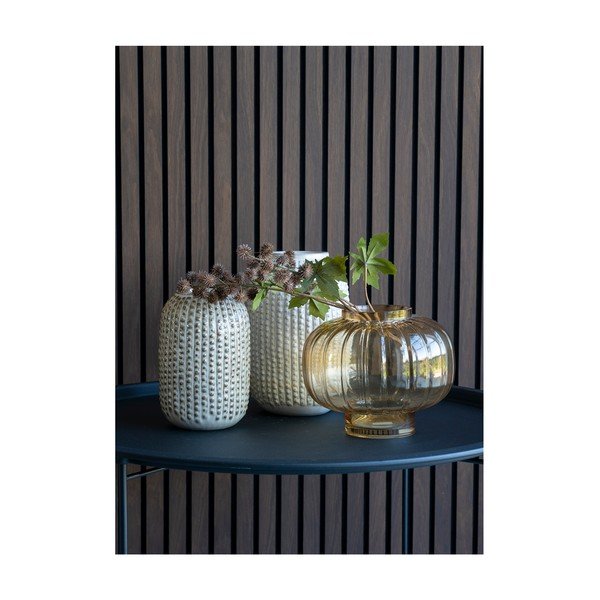 Világossárga üveg kézzel készített váza – House Nordic-image-3