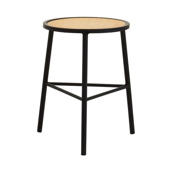 Fekete-natúr színű rattan ülőke Depok – Premier Housewares-image-2