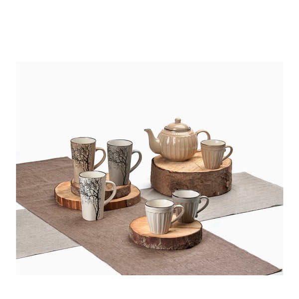 Barna agyagkerámia bögre, 400 ml - KJ Collection-image-1