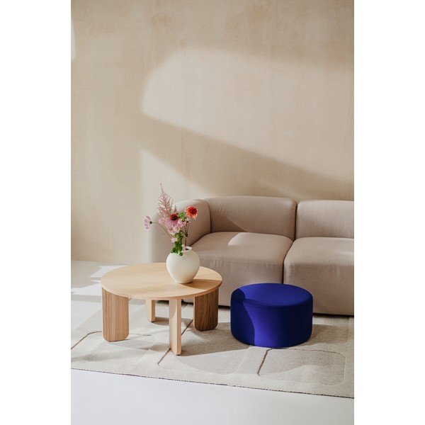 Natúr színű kerek dohányzóasztal tölgyfa dekoros asztallappal ø 75 cm Kuvu – noo.ma-image-2