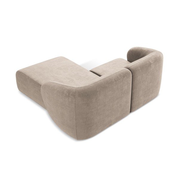 Világosbarna zsenília sarokkanapé (jobb oldali-heverő résszel) Lani – Makamii-image-3