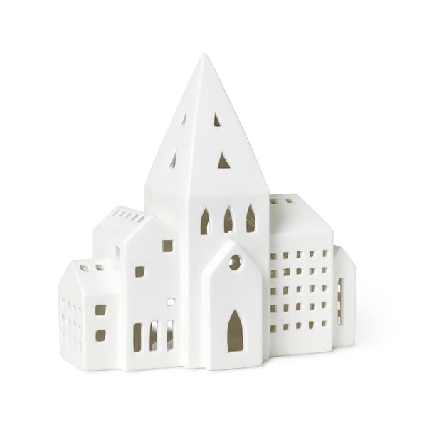 Urbania Lighthouse City fehér kerámia gyertyatartó - Kähler Design-image-3