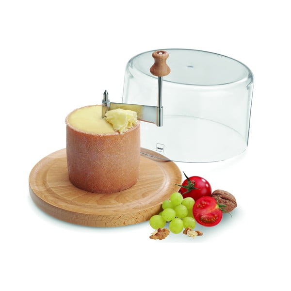 Planum fa sajttálca fedéllel és szeletelővel - Kela-image-1