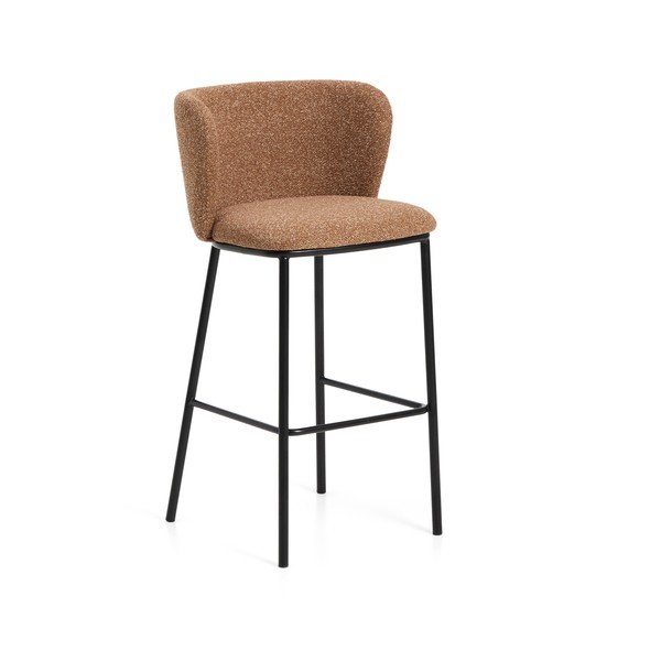 Terrakotta színű kárpitozott bárszék (ülésmagasság 75 cm) Ciselia – Kave Home