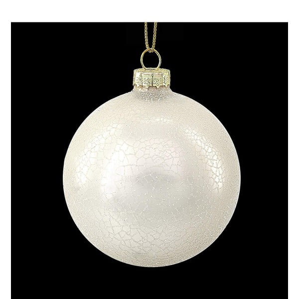 Pearl 6 db fehér üveg karácsonyfadísz - DecoKing
