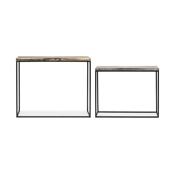 Fém konzolasztal szett 2 db-os 29x99 cm Amira – Bizzotto-image-3