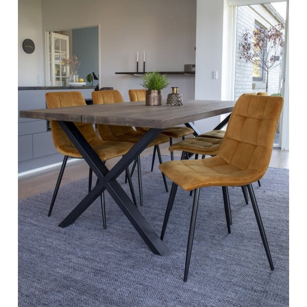 Sárga kárpitozott étkezőszék szett 2 db-os Middelfart – House Nordic-image-1