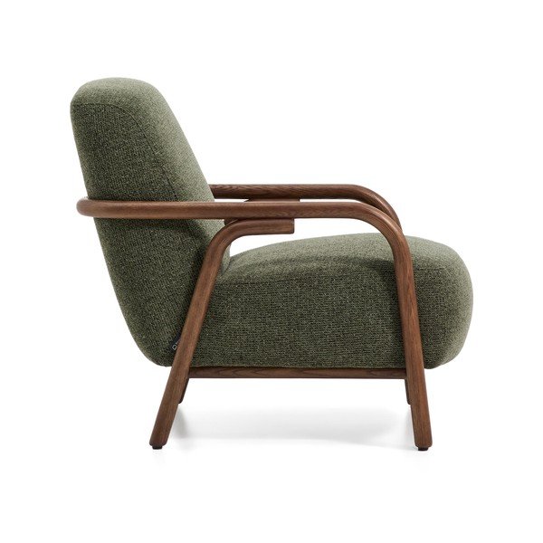 Sötétzöld zsenília fotel Sylo – Kave Home-image-3