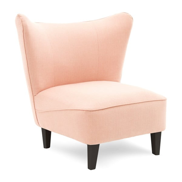 Sandy rózsaszín fotel fekete lábakkal - Vivonita