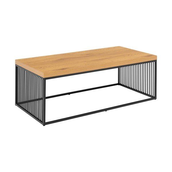 Natúr színű dohányzóasztal tölgyfa dekoros asztallappal 60x120 cm Strington – Actona-image-2