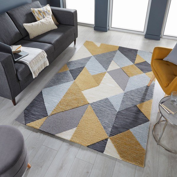 Icon szürke-sárga szőnyeg, 120 x 170 cm - Flair Rugs-image-4