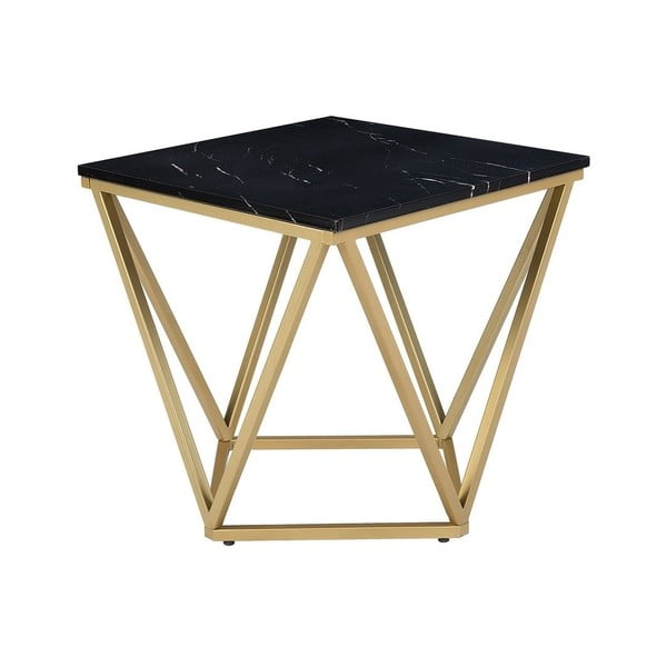 Marble aranyszínű tárolóasztal fekete lappal - Monobeli