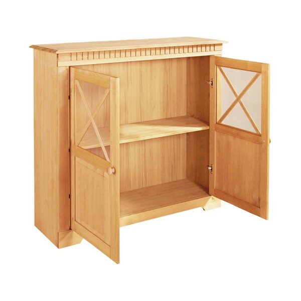 Natúr színű borovi fenyő tálalószekrény 95x35 cm Lisa – Støraa-image-3