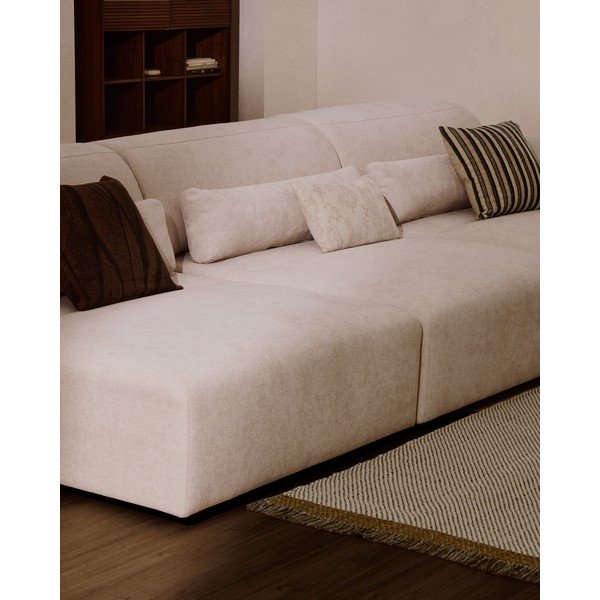 Bézs zsenília állítható kanapé heverő résszel 410 cm Lares – Kave Home-image-3