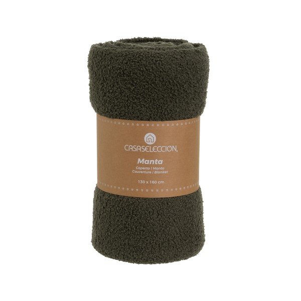 Zöld sherpa takaró 130x160 cm Sherpa Bouclé – Casa Selección-image-4