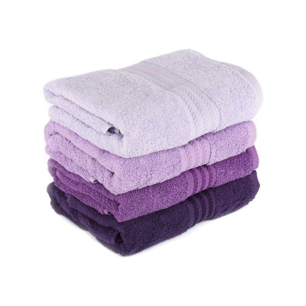 Foutastic 4 db-os lila pamut törölköző szett, 50 x 90 cm-image-1