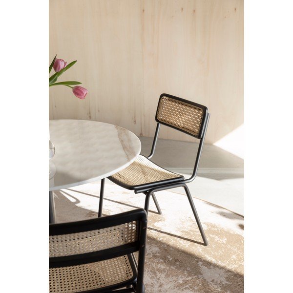 Fekete rattan étkezőszék szett 2 db-os Jort - Zuiver-image-1