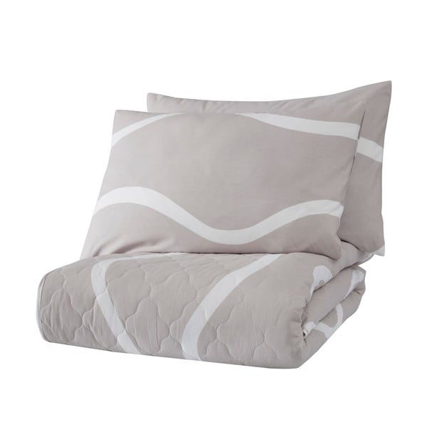 Világosszürke pamut ágytakaró franciaágyra 200x250 cm Novia - Mijolnir