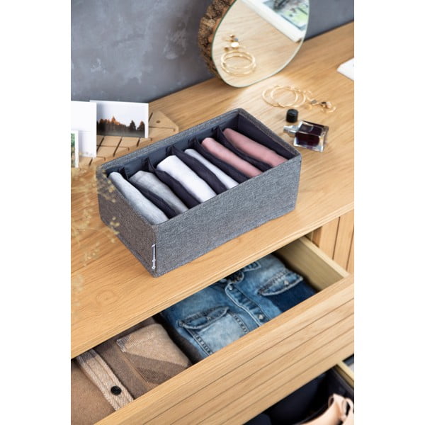 Drawer szürke rekeszes fiókrendszerező, 16,5 x 11 cm - Bigso Box of Sweden-image-3