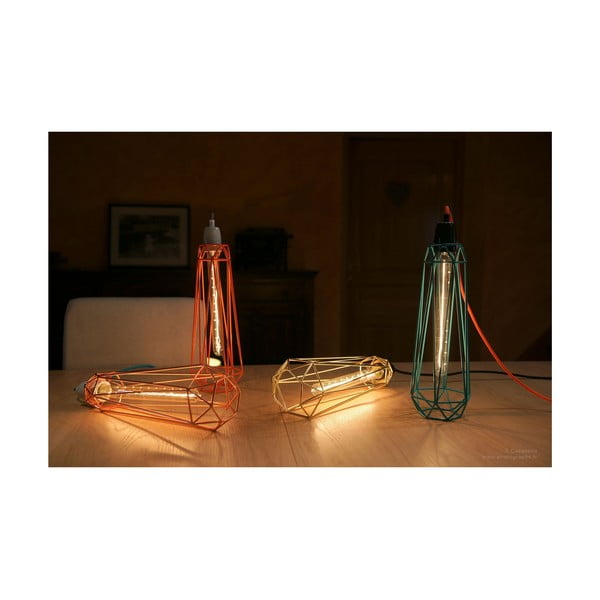 Diamond #2 lámpa fekete lámpaburával és piros kábellel - Filament Style-image-2